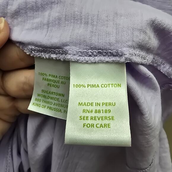 Lilly Pulitzer V-Neck Short Sleeve Pullover T-Shirt Light Purple Small FLAWS - Picture 8 of 9